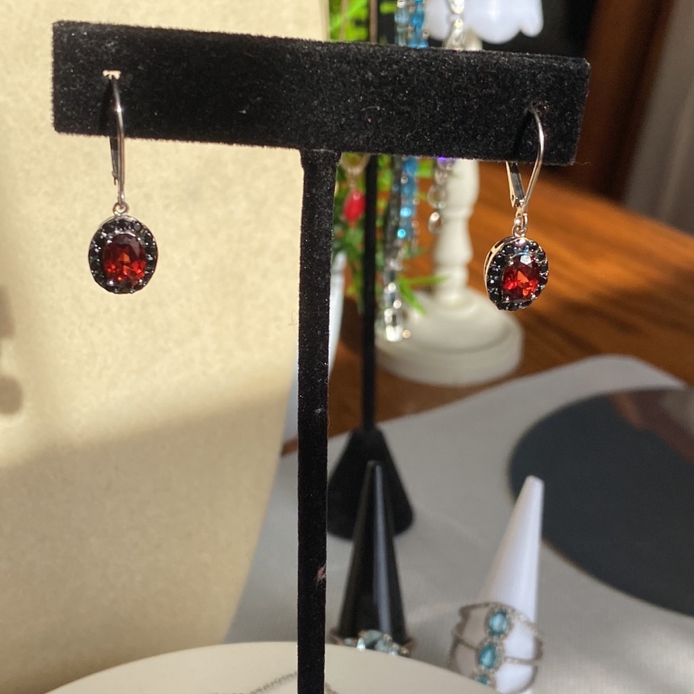 πΈ VEMELHO GARNET AND BLACK SPINEL COMPLETE SET πΈ SIZE 8 RING πΈ - Picture 5 of 16